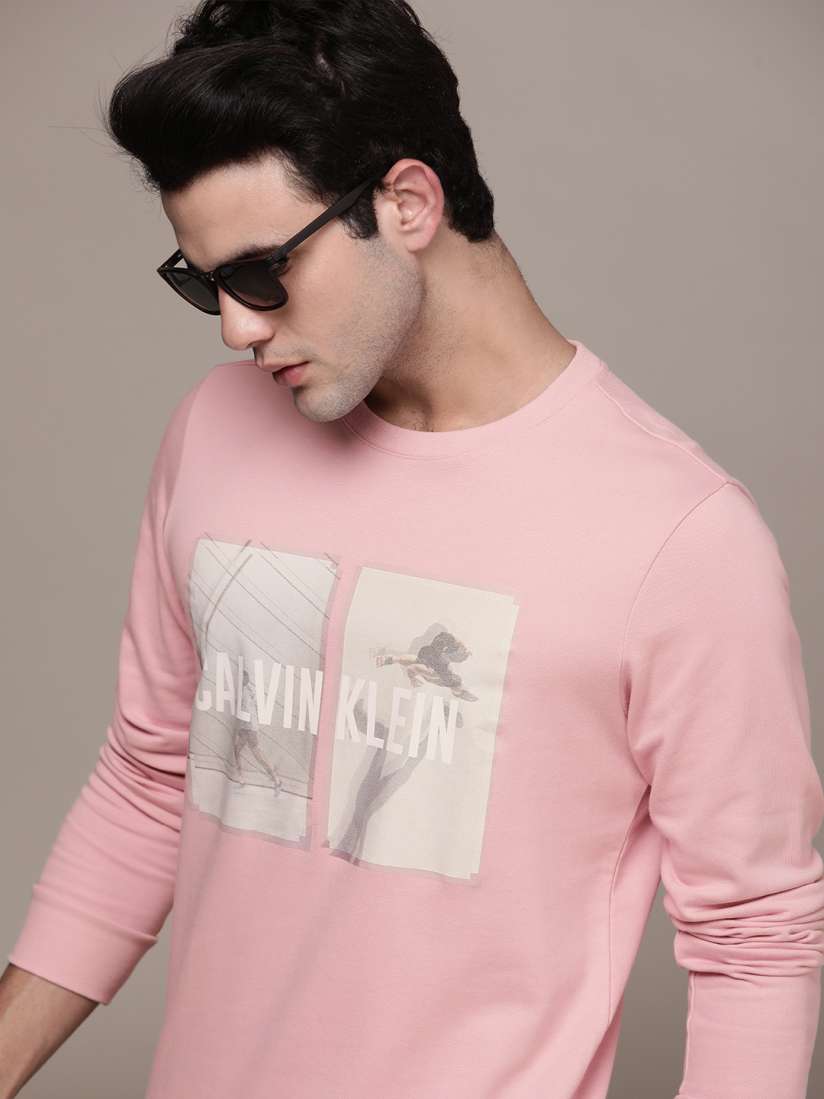Mens pink calvin klein jumper store