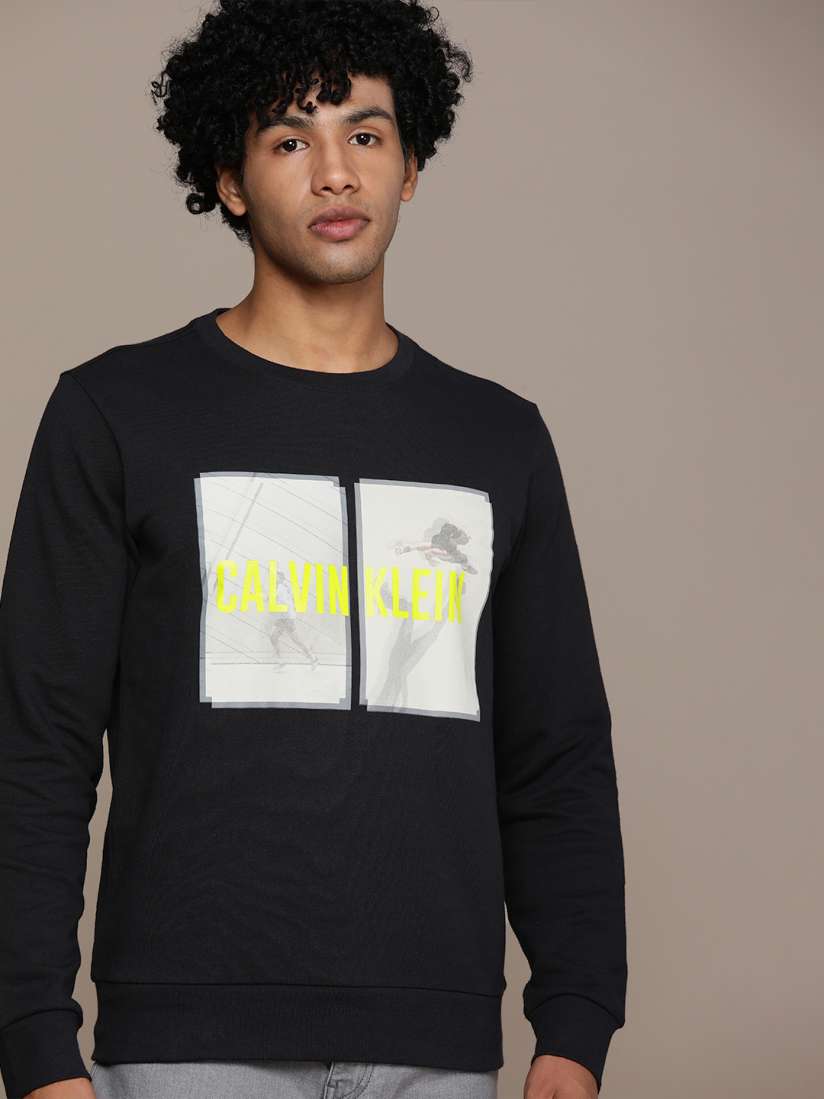 Calvin klein sweatshirt mens black 2025