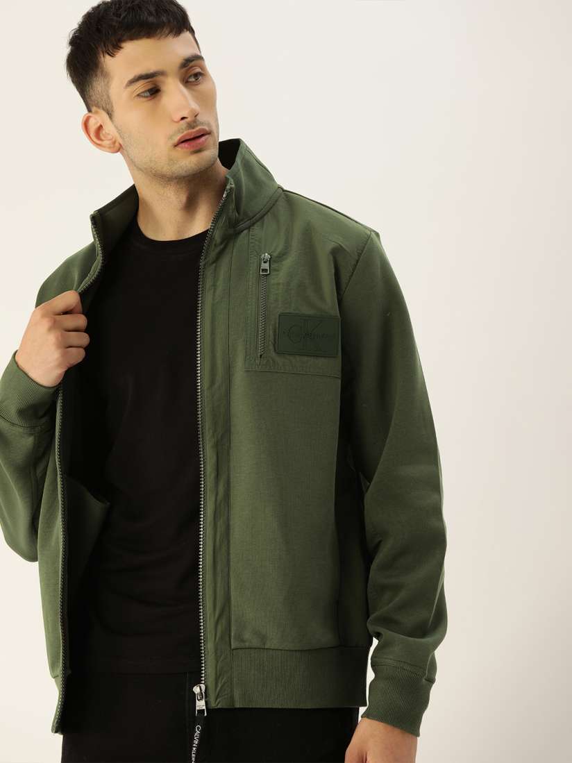 Calvin klein olive green jacket discount