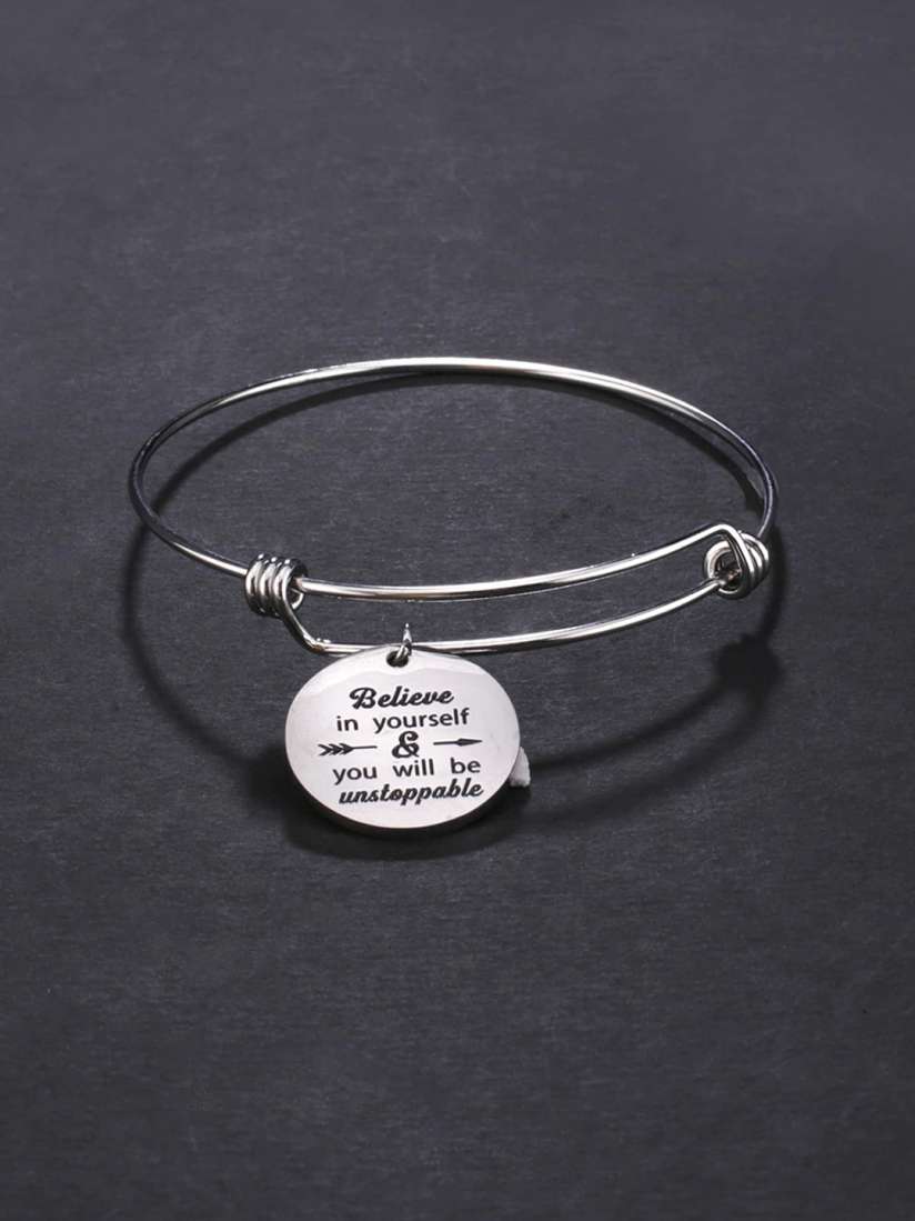 Yellow chimes stainless steel rhodium bracelet top