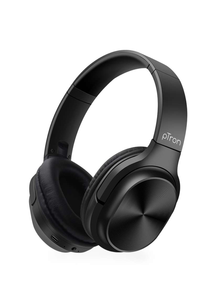 Buy pTron Black Studio Pro Over the Ear Stereo Sound Wireless Headphones with Mic Headphones for Unisex 12319282 Myntra