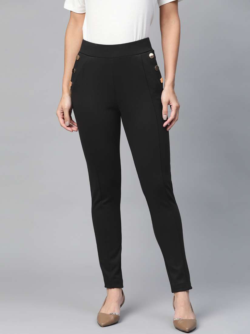 Buy Marks Spencer Women Black Solid Treggings Jeggings for Women 12319654 Myntra