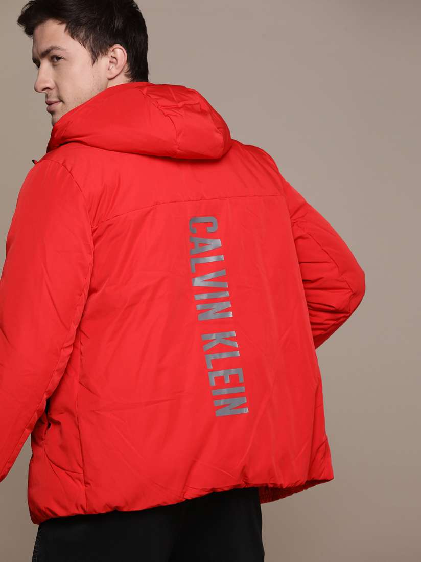 Buy Calvin Klein Jeans Men Red Logo Printed Puffer Jacket Jackets for Men 12329484 Myntra