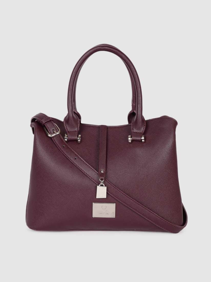 Buy Allen Solly Burgundy Solid Handheld Bag Handbags for Women 12344756 Myntra