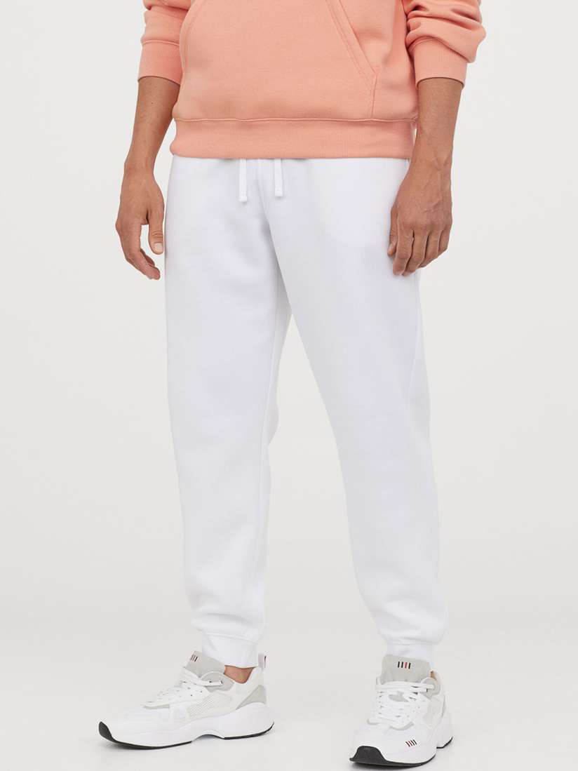 Buy H M Men White Solid Sweatpants Regular Fit Trousers for Men 12346112 Myntra