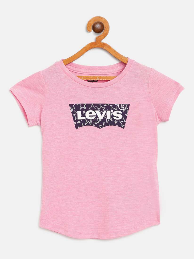 Buy Levis Girls Pink Brand Logo Print Round Neck T Shirt Tshirts for Girls 12349786 Myntra