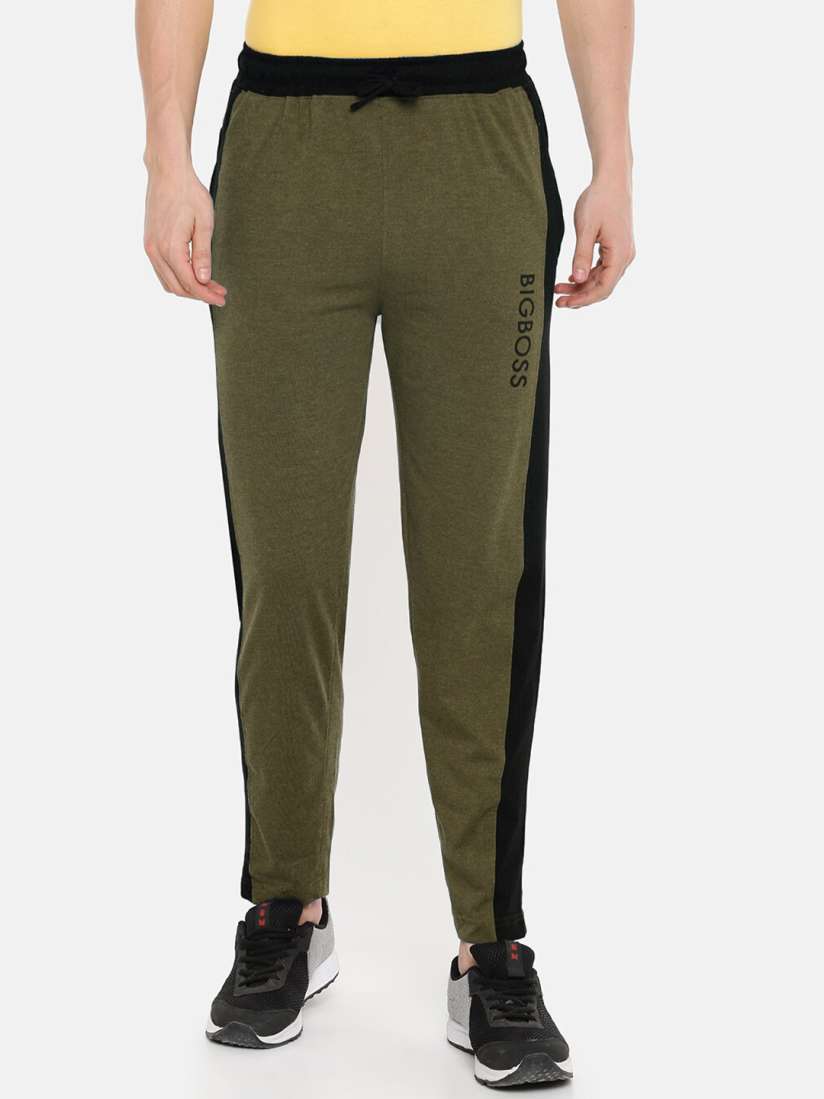 Buy Dollar Men Olive Green Black Colourblocked Athleisure Track Pants Track Pants for Men 12360594 Myntra