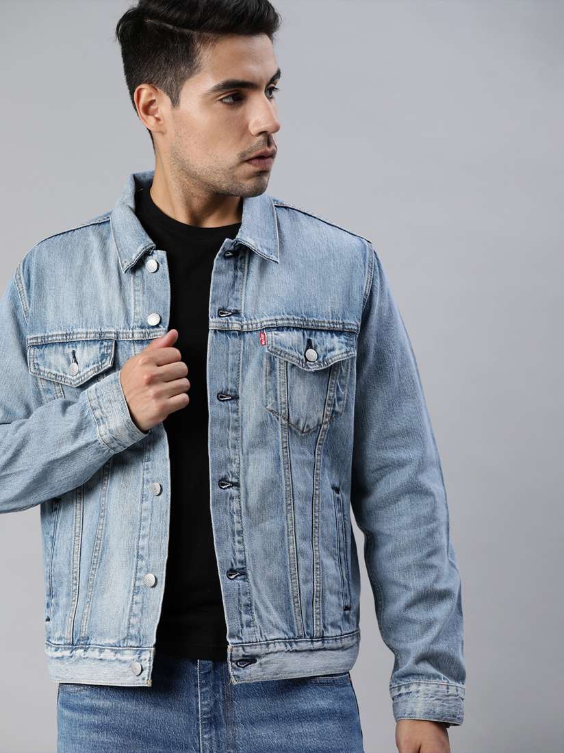 Buy Levis Men Blue Washed Waterless Denim Trucker Jacket Jackets for Men 12365478 Myntra