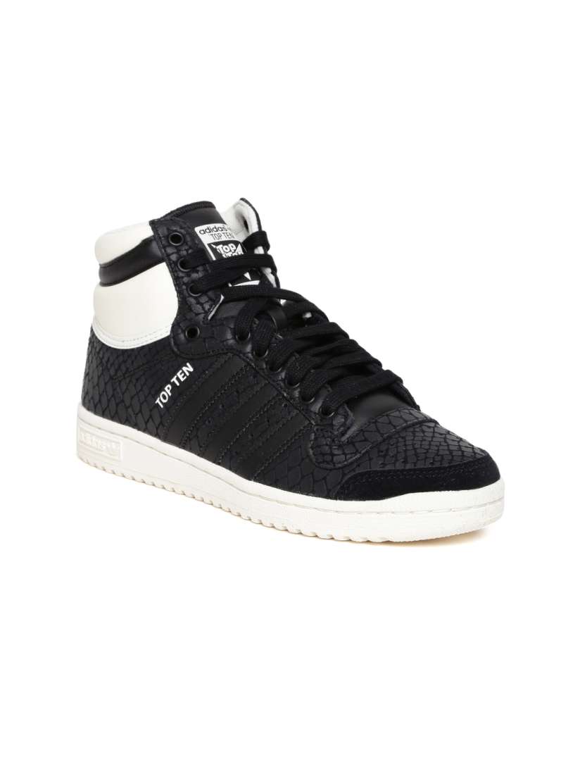 Buy ADIDAS Originals Women Black Top Ten Snakeskin Textured Leather Casual Shoes Casual Shoes for Women 1236883 Myntra
