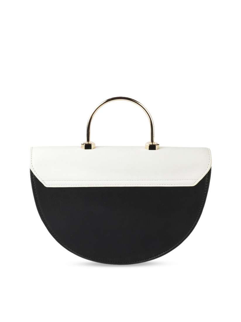 Buy LEMON PEPPER White Black Colourblocked Satchel Handbags for Women 12369786 Myntra