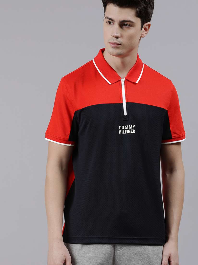 Top black and red tommy hilfiger shirt on Sale