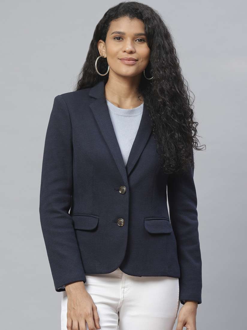 Navy blue casual blazer womens online