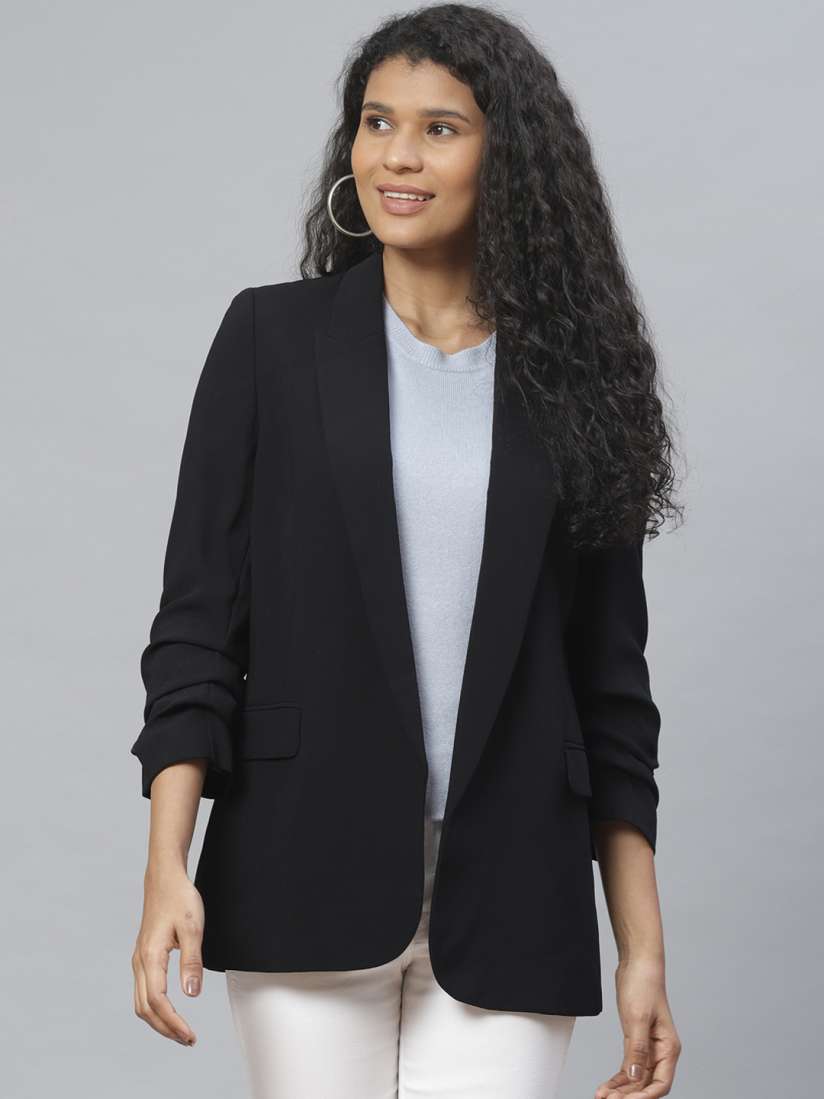Smart black blazer womens top