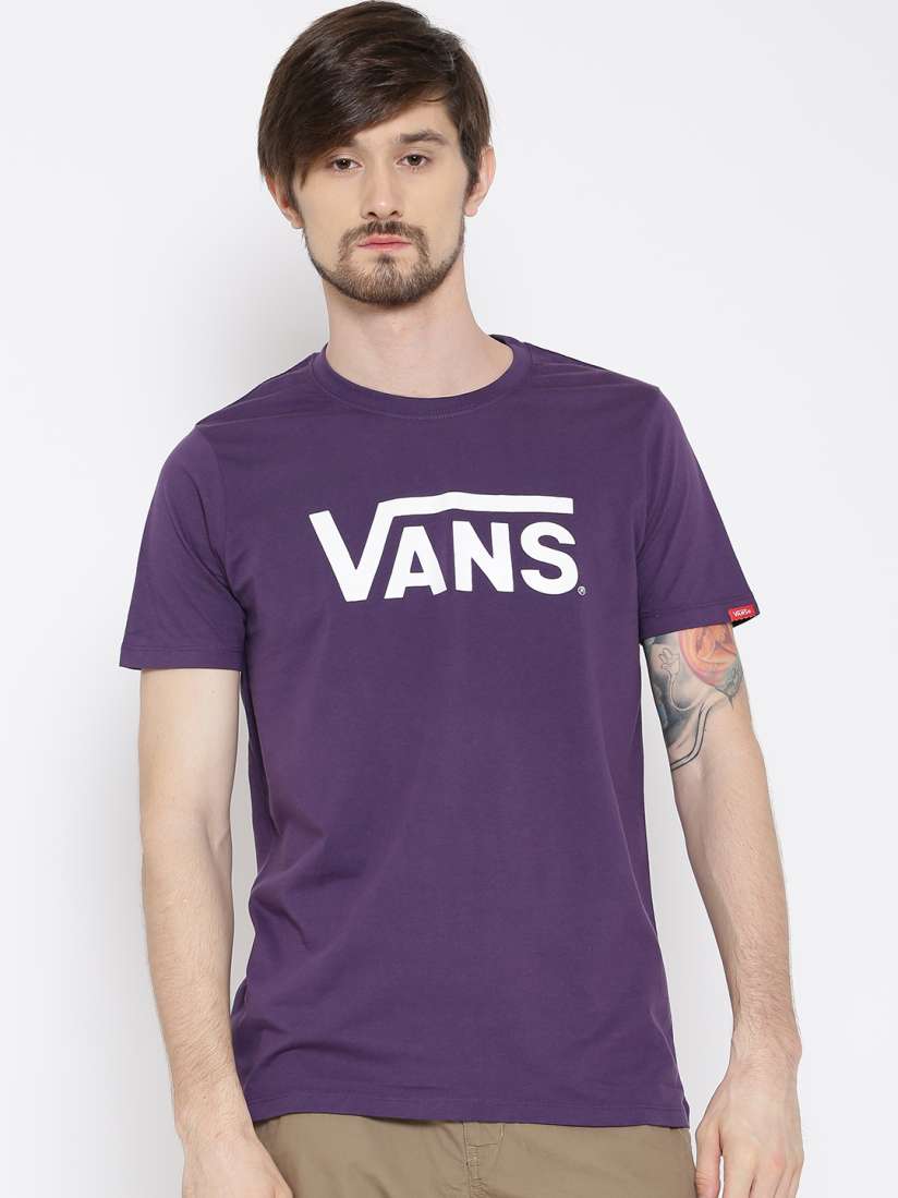 Buy Vans Purple Printed Pure Cotton T shirt Tshirts for Men 1238254 Myntra