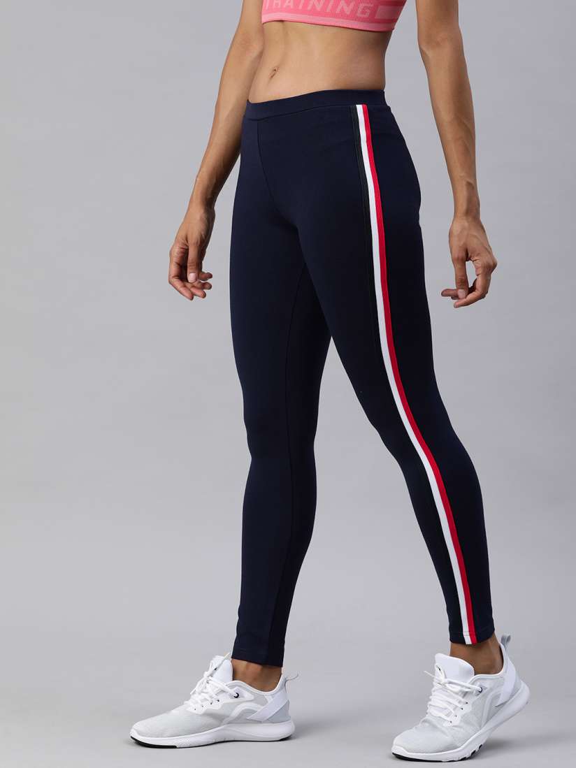 Buy London Rag Women Navy Blue Solid Running Tights with Side Stripe Detail Tights for Women 12383272 Myntra