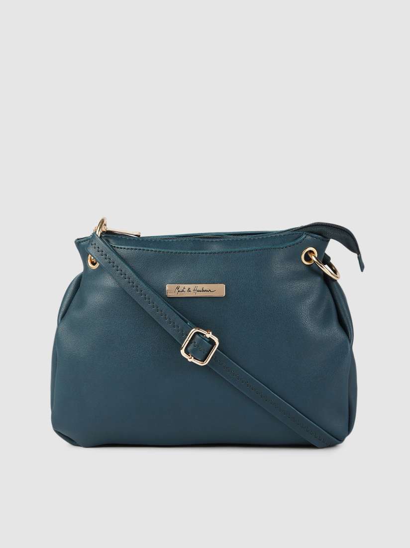 Buy Mast Harbour Women Teal Blue Solid Sling Bag Handbags for Women 12387850 Myntra