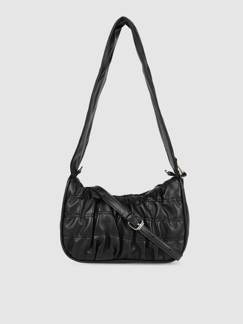 Buy DressBerry Black Solid Shoulder Bag Handbags for Women 12388518 Myntra