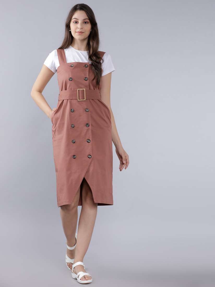 Pinafore dress myntra clearance