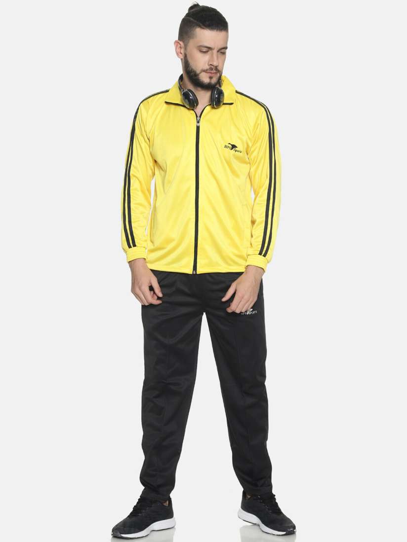 Buy HPS Sports Men Yellow Black Solid Tracksuit Tracksuits for Men 12397504 Myntra