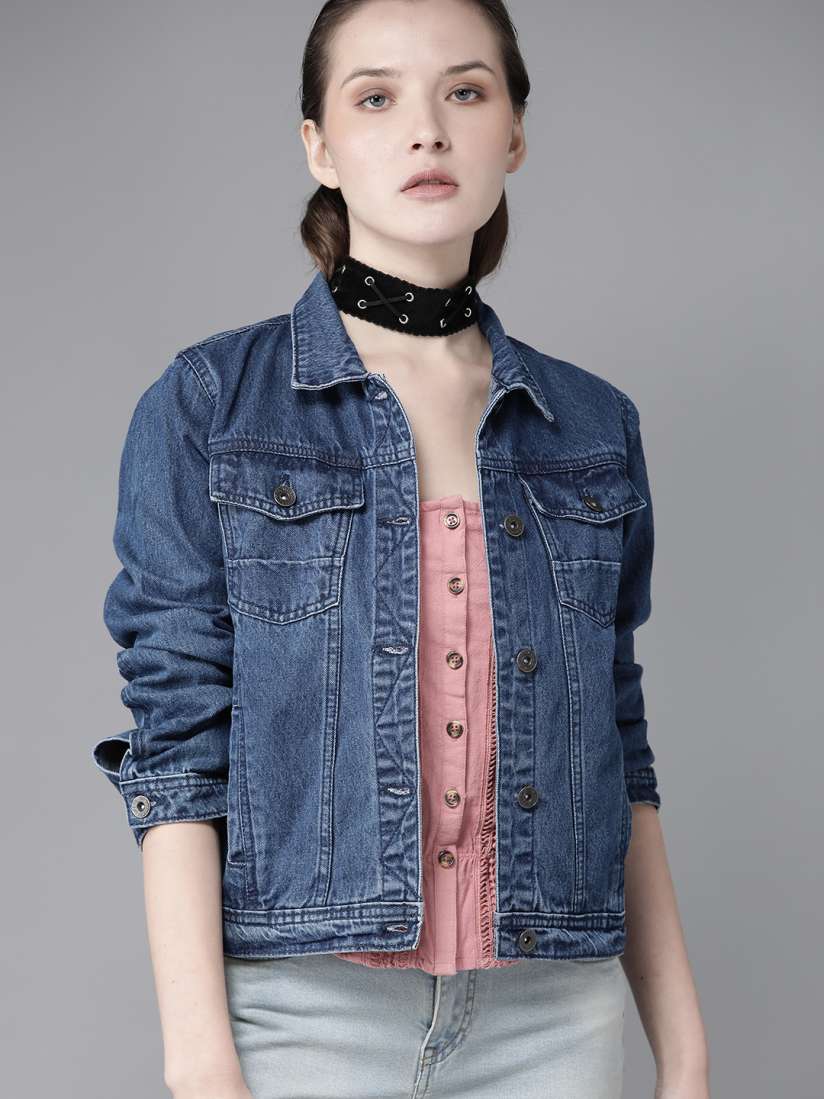 Myntra denim jacket women top