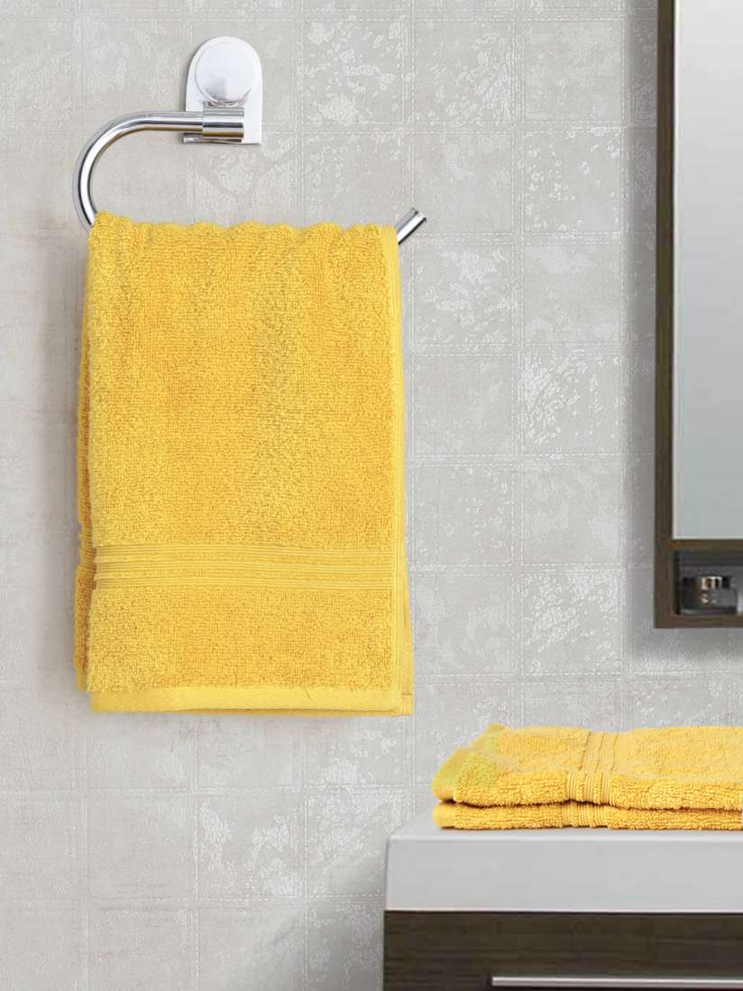 Buy SPACES Mustard Yellow 100 Nano Spun Cotton Set of 2 Hand Towels Hand Towels for Unisex 1240582 Myntra
