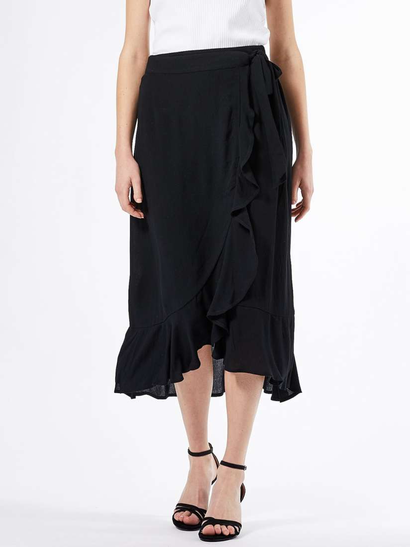 Buy DOROTHY PERKINS Women Black Solid Wrap Skirt Skirts for Women 12409906 Myntra