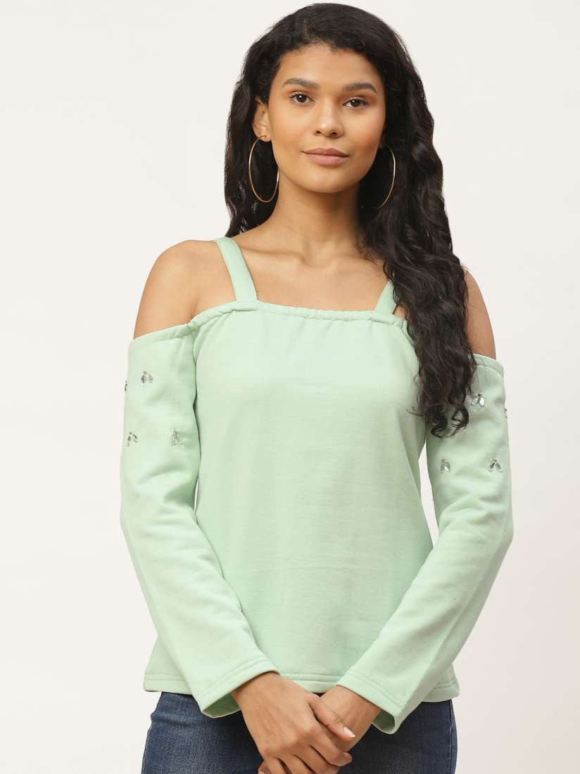 Women's cold shoulder sweatshirts sale