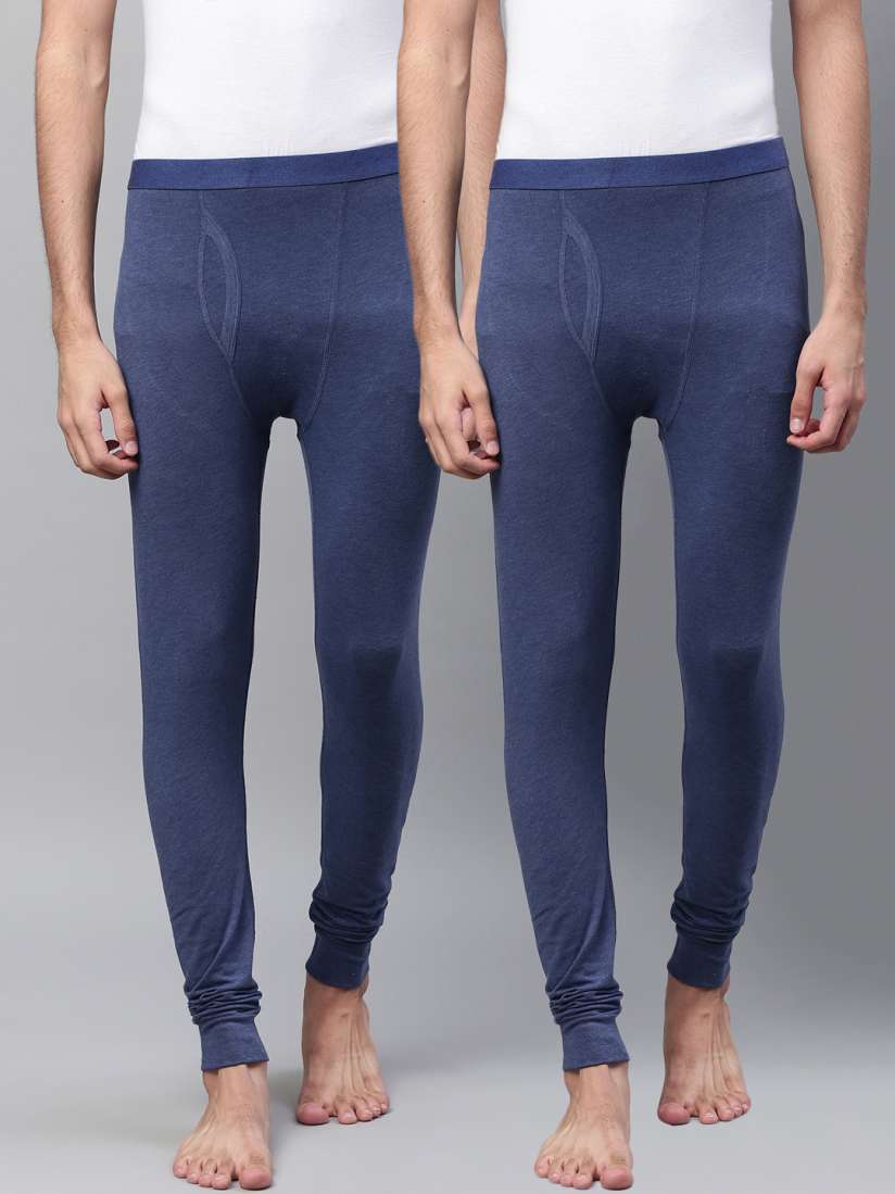 Buy Marks Spencer Men Pack of 2 Blue Ribbed Joggers Thermal Bottoms Thermal Bottoms for Men 12417308 Myntra