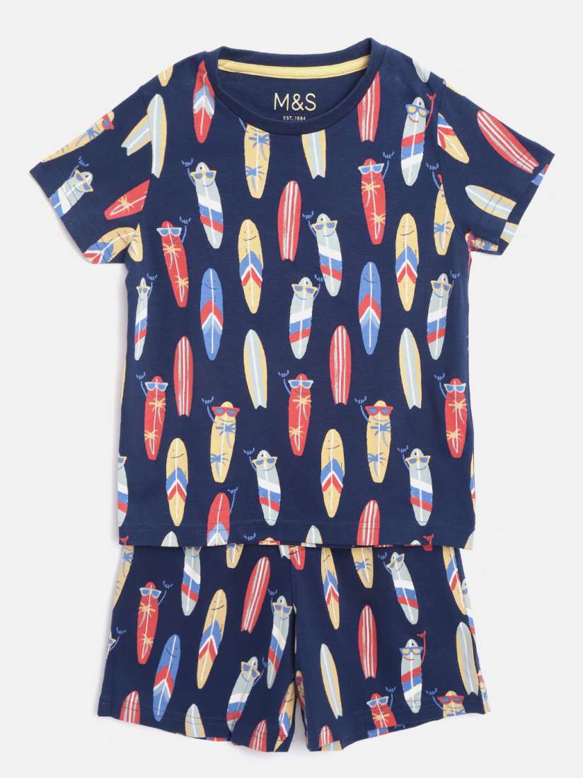 Buy Marks Spencer Kids Pack of 2 Printed Night Suits Night suits for Unisex Kids 12421664 Myntra