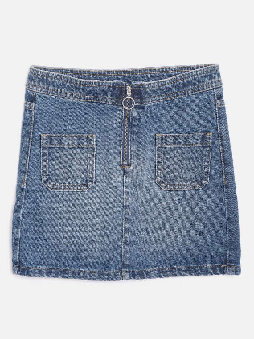 Buy Marks Spencer Girls Blue Denim A Line Skirt Skirts for Girls 12421814 Myntra