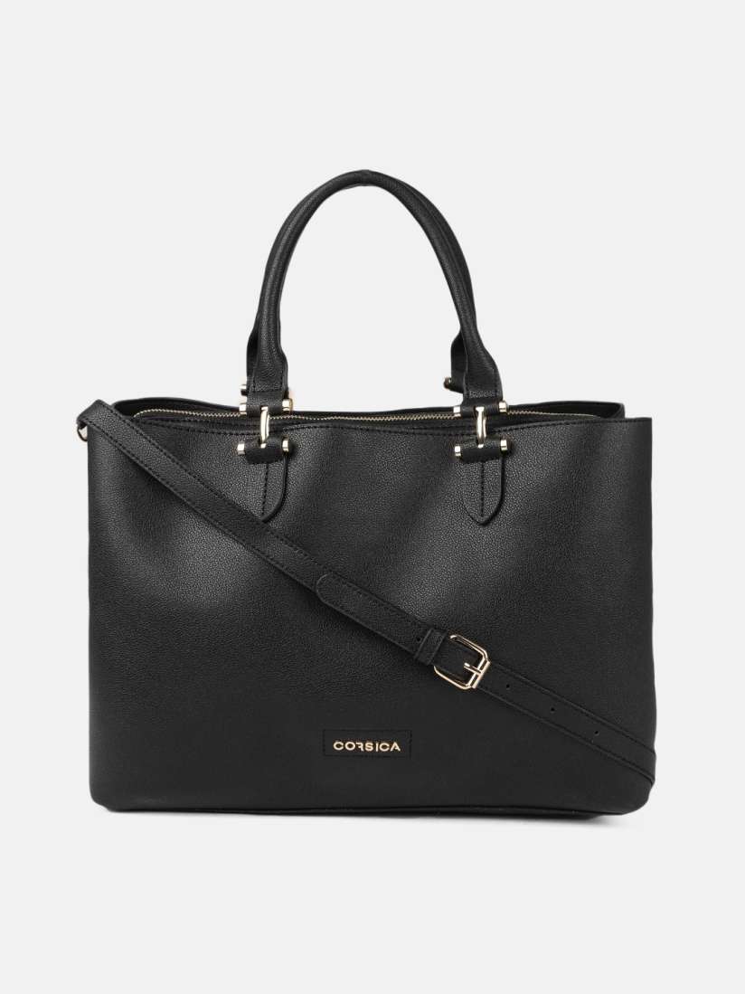 Buy CORSICA Black Solid Handheld Bag Handbags for Women 12444224 Myntra
