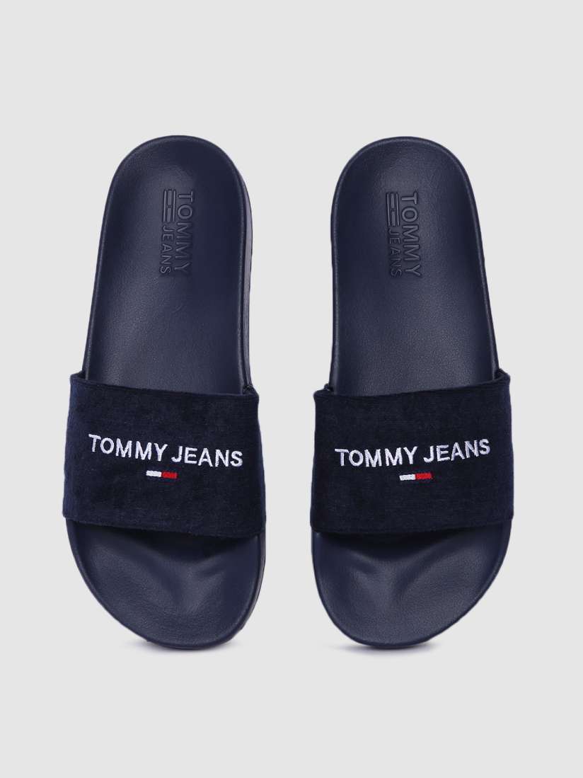 Buy Tommy Hilfiger Men Navy Blue Printed Sliders Flip Flops for Men 12448646 Myntra