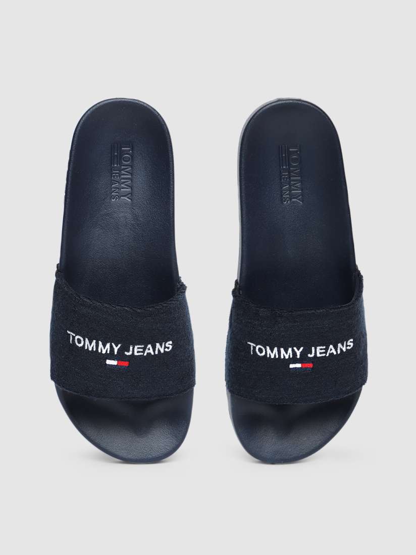 Buy Tommy Hilfiger Women Navy Blue Printed Sliders Flip Flops for Women 12448784 Myntra