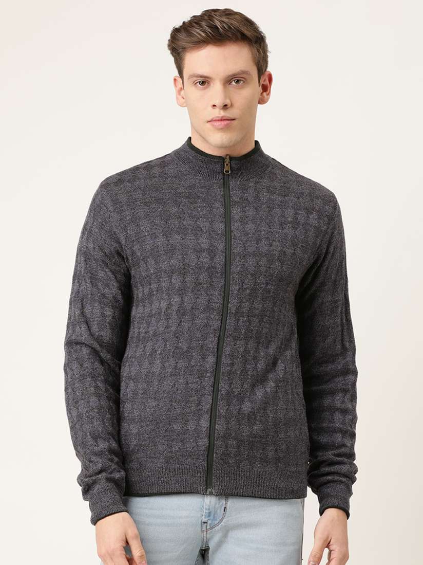 Buy Peter England Casuals Men Grey Self Design Reversible Front Open Sweater Sweaters for Men 12462766 Myntra