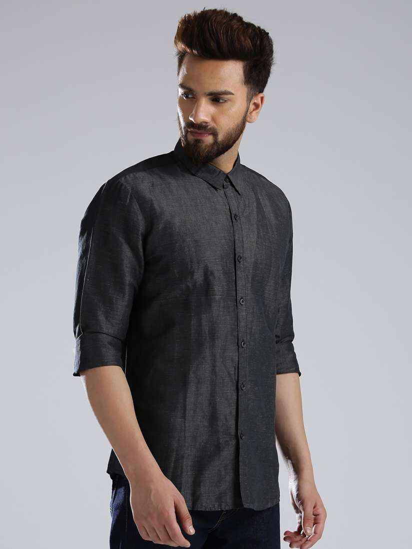 Buy Levi s Charcoal Grey Linen Casual Shirt Shirts for Men 1246553 Myntra