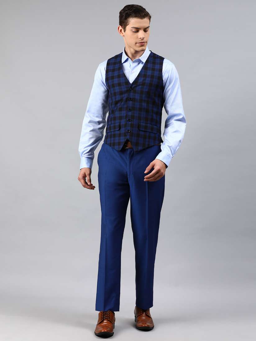 Buy Louis Philippe Men Blue Solid Slim Fit Single Breasted Formal Three Piece Suit Suits for Men 12467900 Myntra