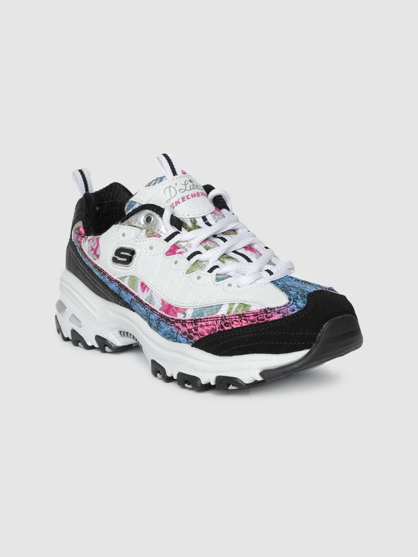 Buy Skechers Women White Black D LITES RUNWAY READY Snake Print Sneakers Casual Shoes for Women 12470426 Myntra