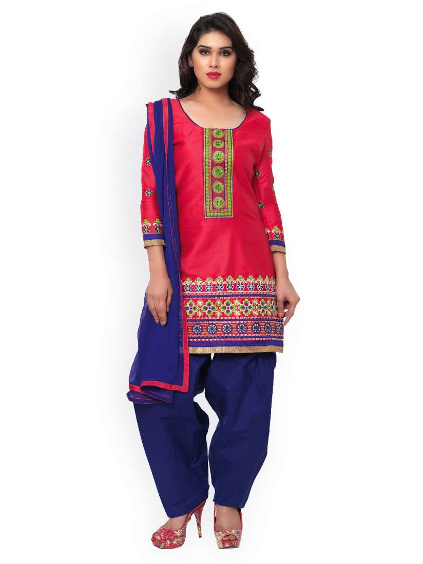 Saree mall blue and pink embroidered new arrivals