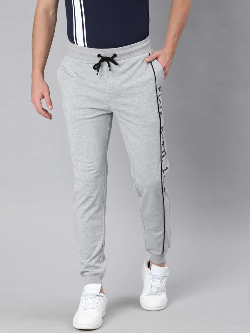 Buy French Connection Men Grey Melange Solid Slim Fit Joggers with Side Printed Detail Track Pants for Men 12476204 Myntra