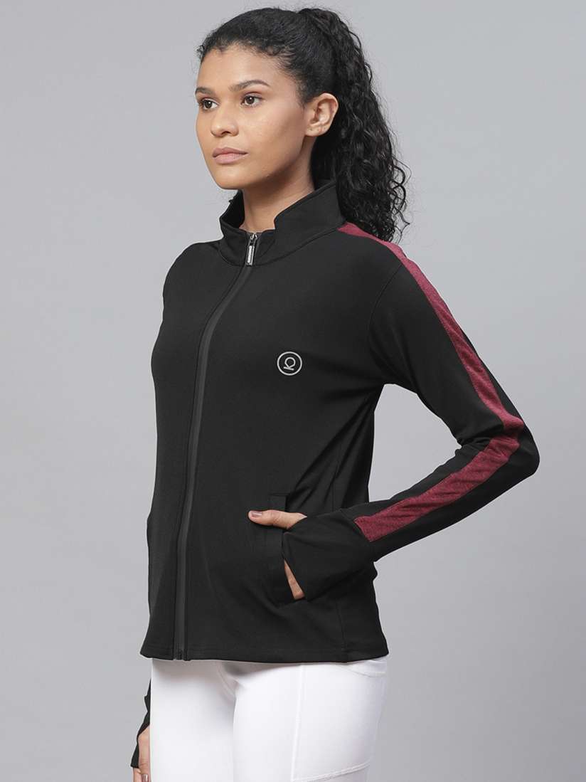 Buy CHKOKKO Women Black Red Solid Running Jacket Jackets for Women 12488406 Myntra