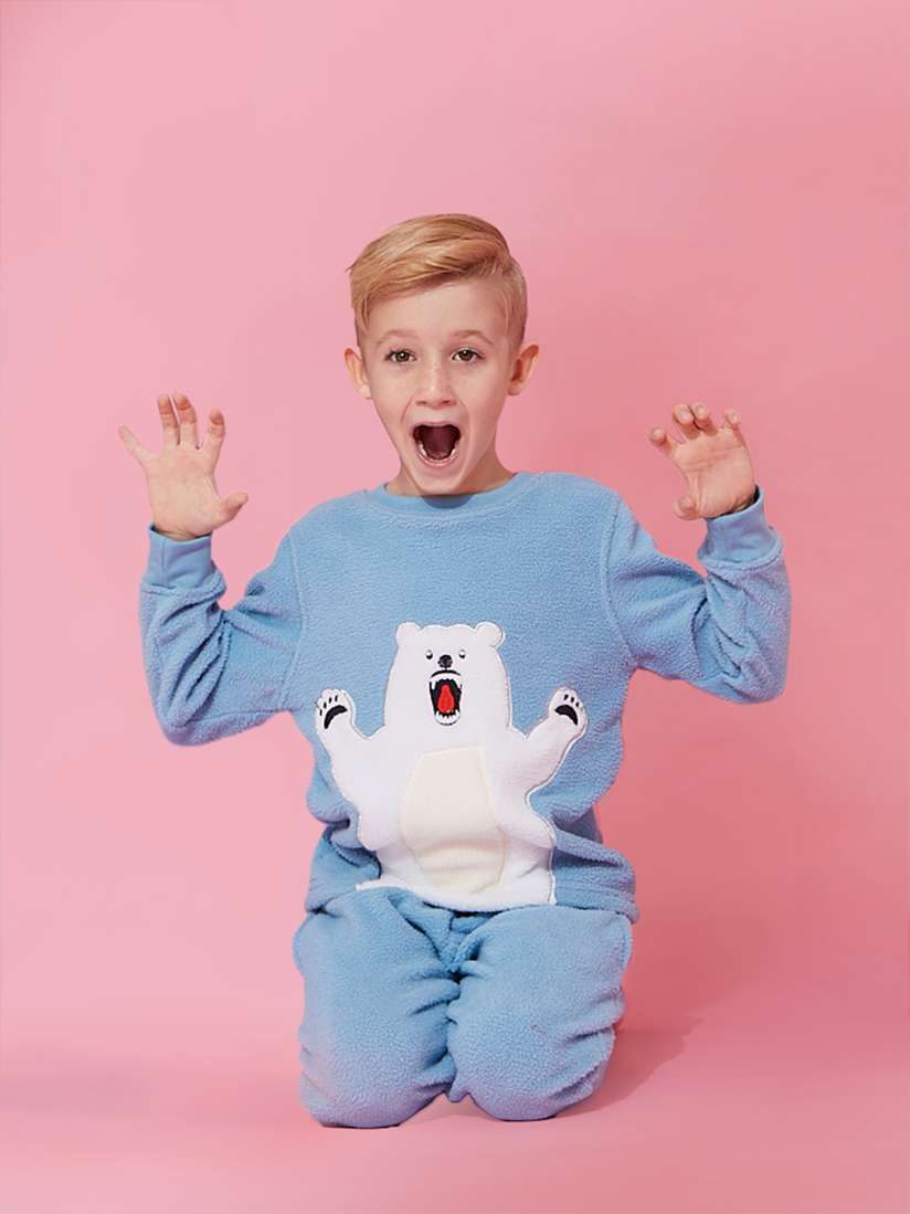 Buy Cherry Crumble Kids Blue White Polar Bear Applique Fleece Night Suit Night suits for Unisex Kids 12491828 Myntra