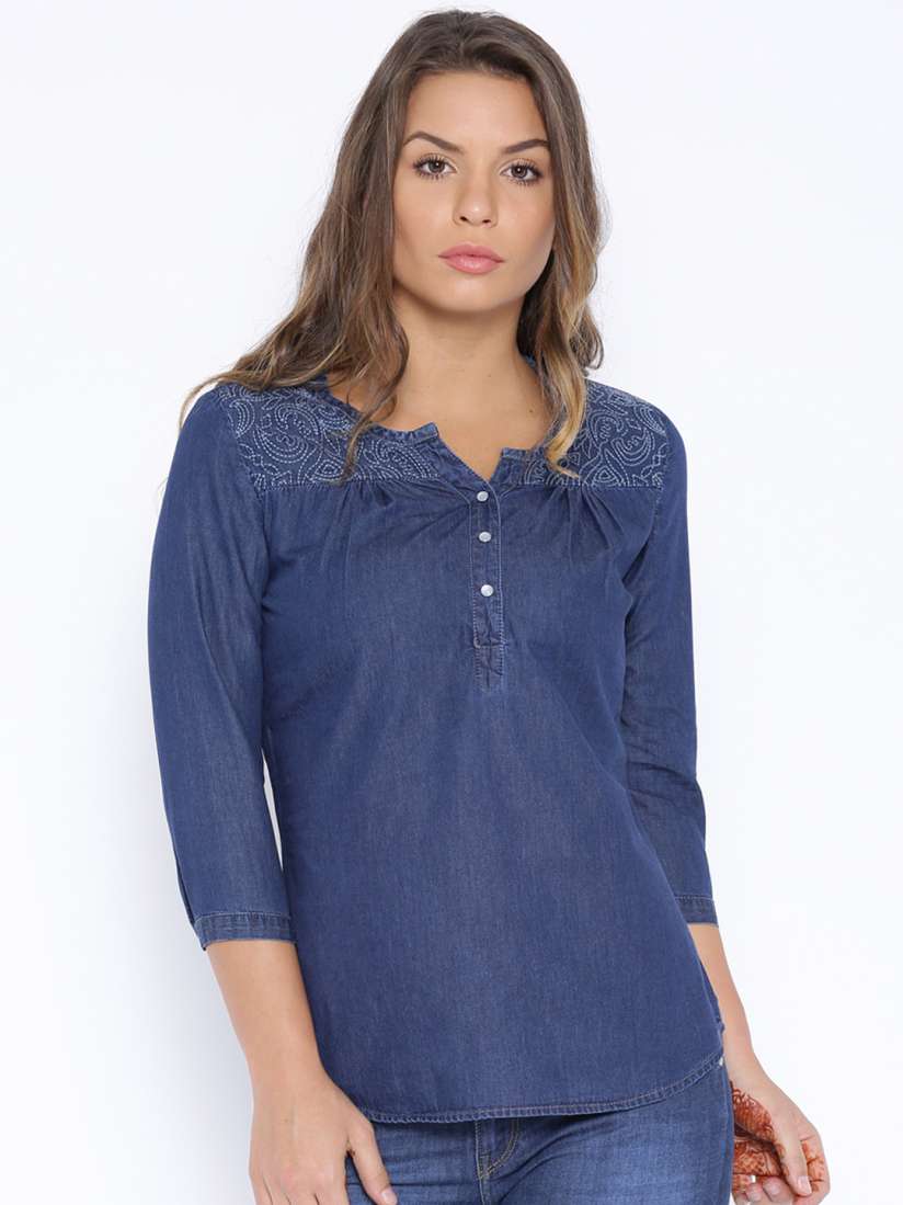 Buy Kraus Jeans Navy Denim Top Tops for Women 1249443 Myntra