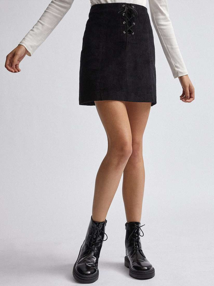 Buy DOROTHY PERKINS Women Black Solid Corduroy A Line Skirt Skirts for Women 12494622 Myntra