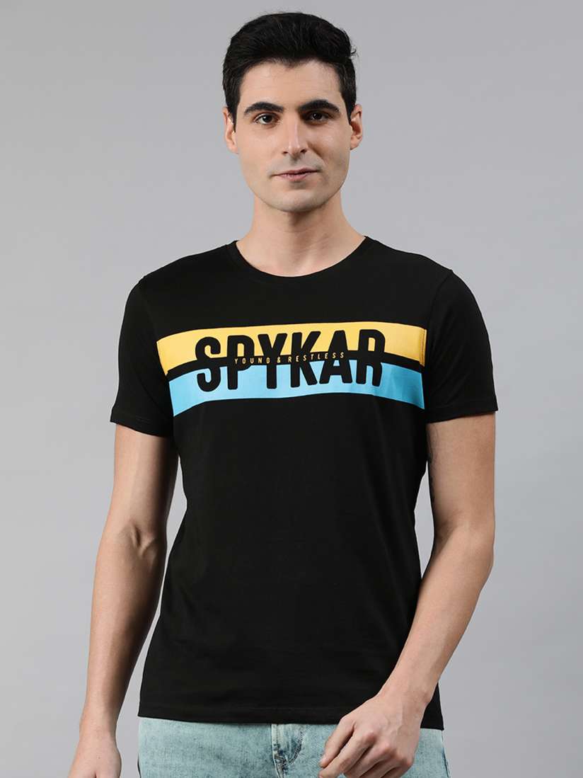 Spykar black t shirt new arrivals