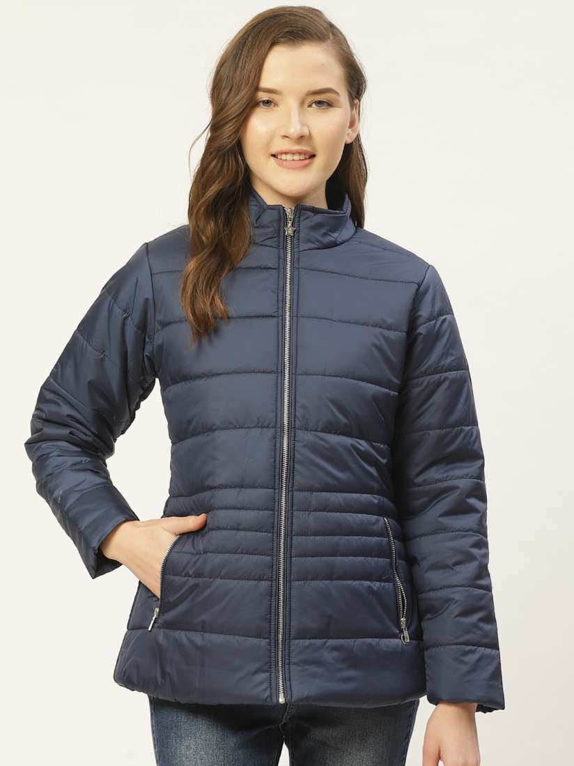 Buy Duke Women Navy Blue Solid Lightweight Padded Jacket Jackets for Women 12506228 Myntra