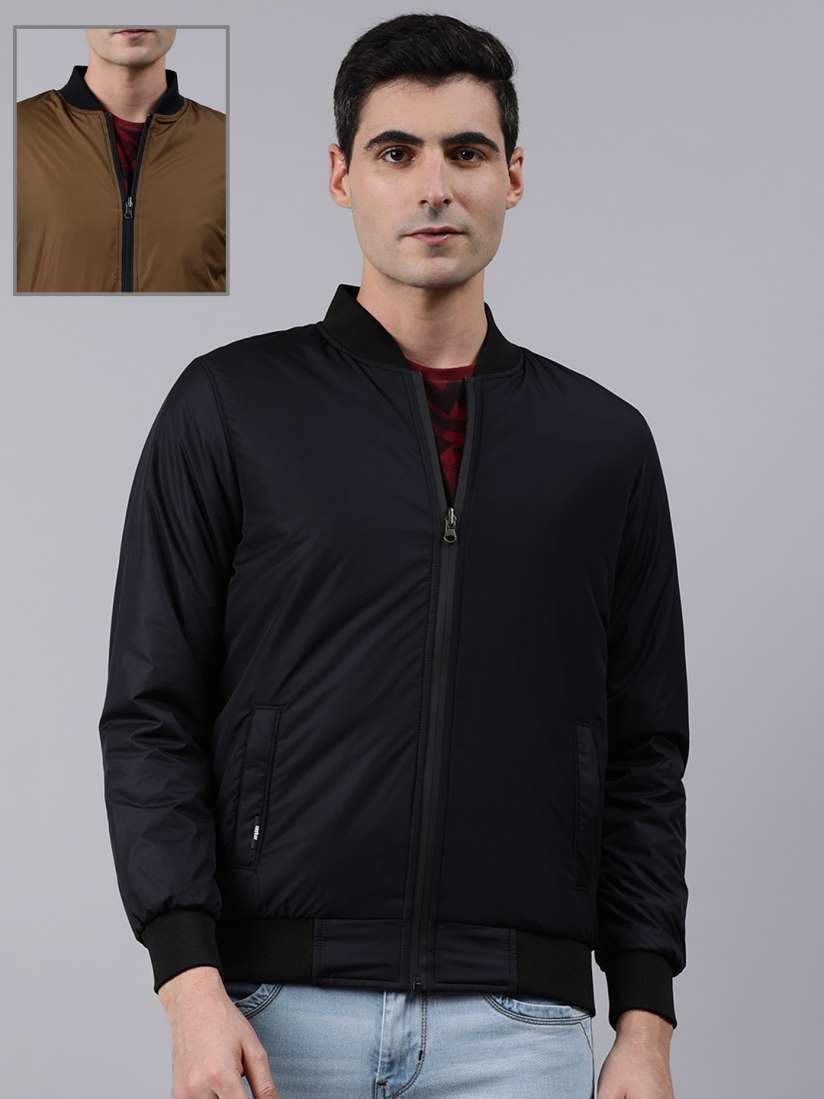 Buy SPYKAR Men Black Solid Reversible Bomber Jacket Jackets for Men 12506774 Myntra