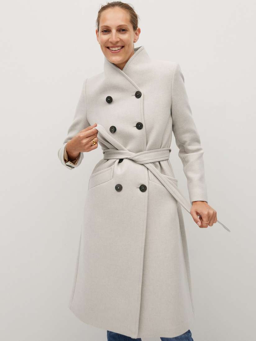 Buy MANGO Women Off White Solid Longline Trench Coat Coats for Women 12523750 Myntra