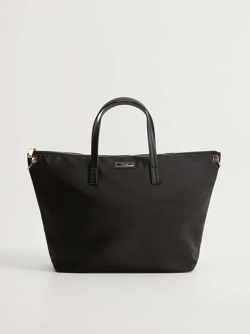 Buy MANGO Black Solid Oversized Handheld Bag Handbags for Women 12524116 Myntra