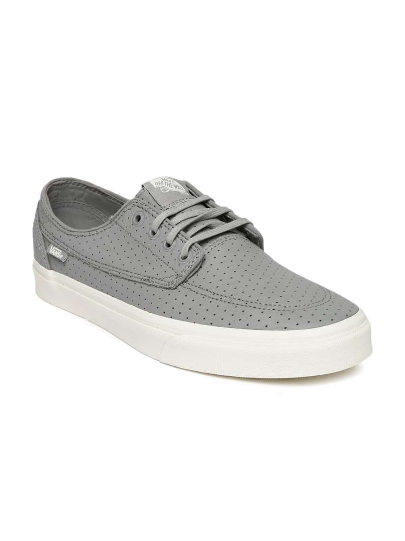 Grey leather vans store