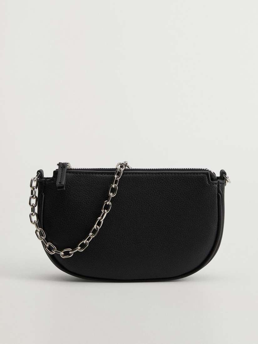 Buy MANGO Black Solid Shoulder Bag with Detachable Sling Strap Handbags for Women 12524350 Myntra